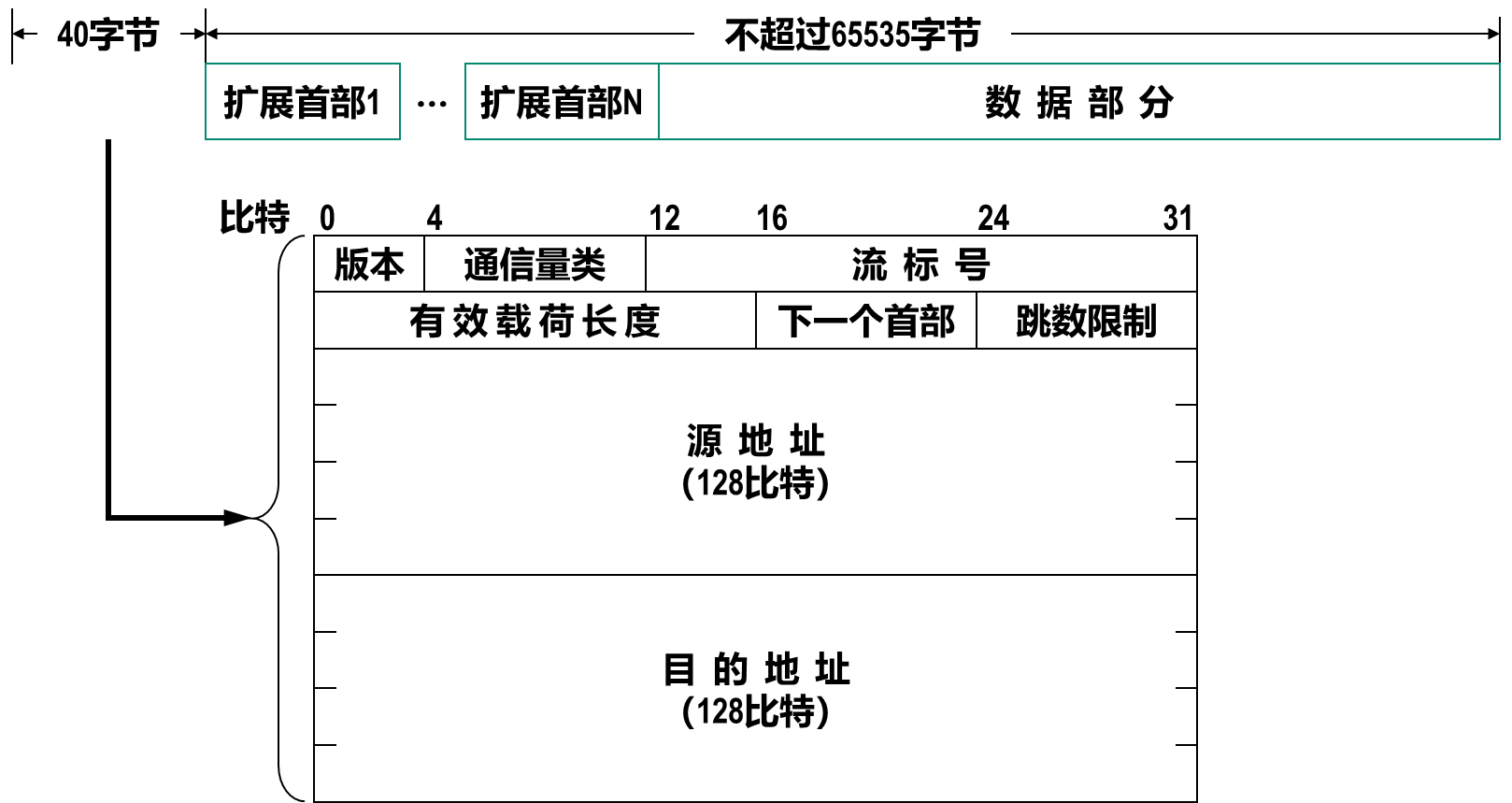 IPv6数据报格式